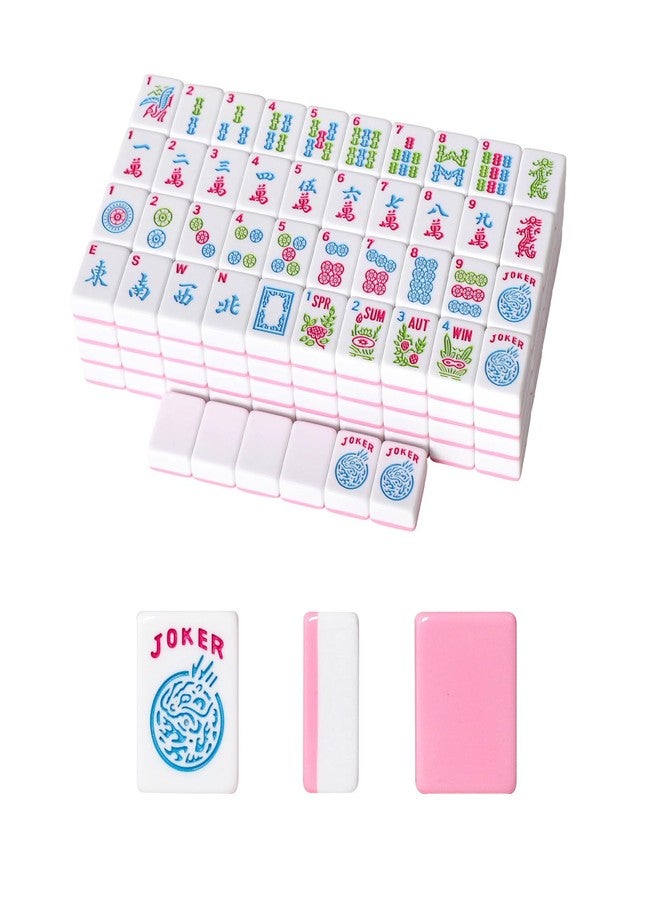 GUSTARIA 1.2”American Mahjong Tile Set, 166 Mahjong Game Set with Pink Color (Tiles Only, No Racks and Other Accessories) - Image 1